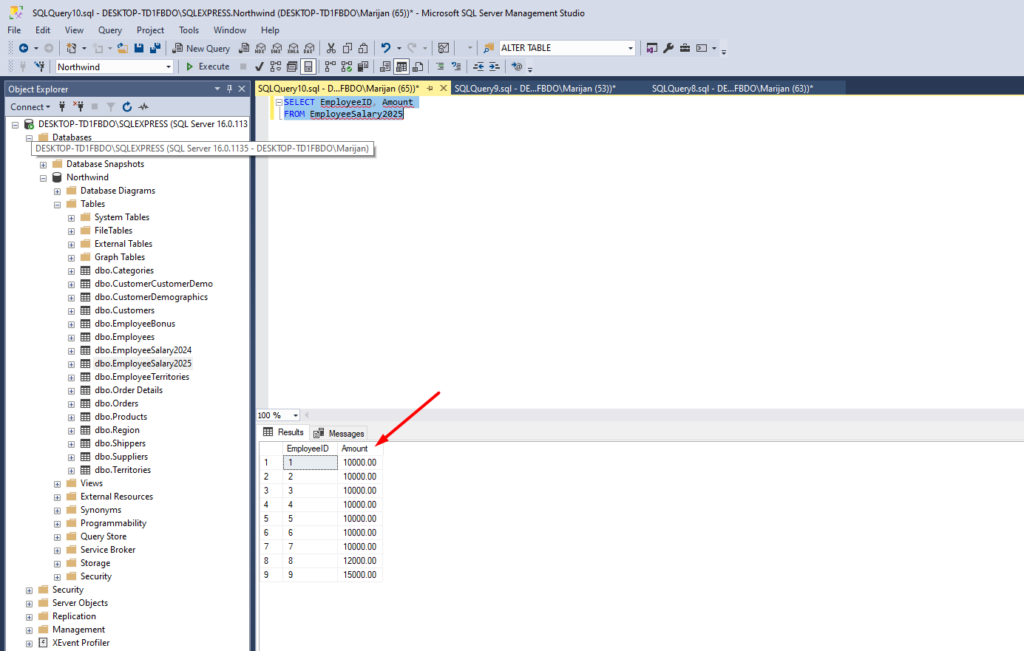 Select Employee Salary in SQL