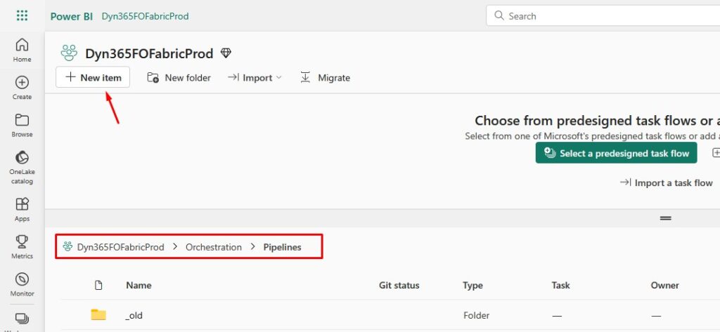 Create Fabric Pipeline