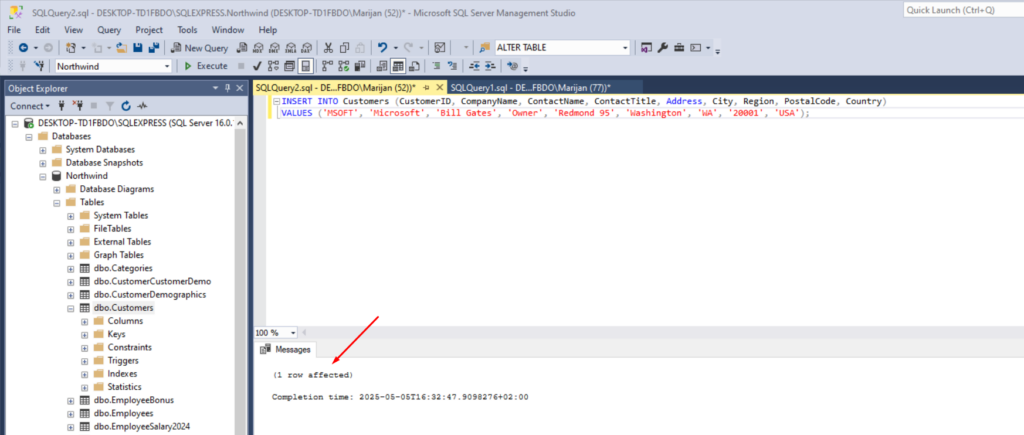How to Insert Data in SQL Database