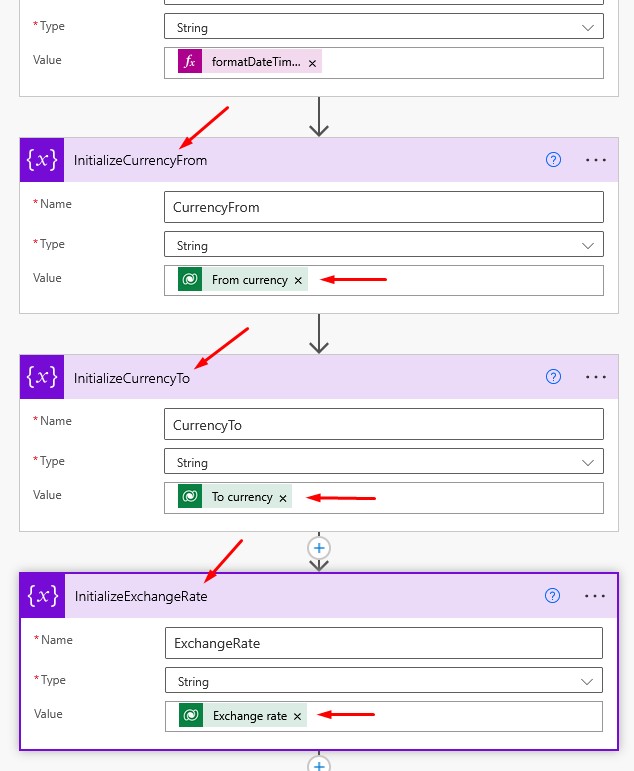 Power Automate Initialize Variable
