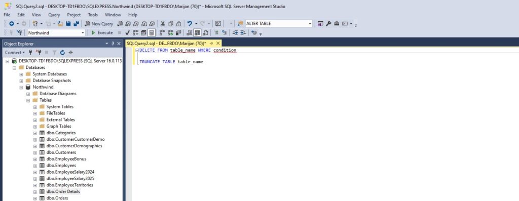 What is DELETE and TRUNCATE in SQL
