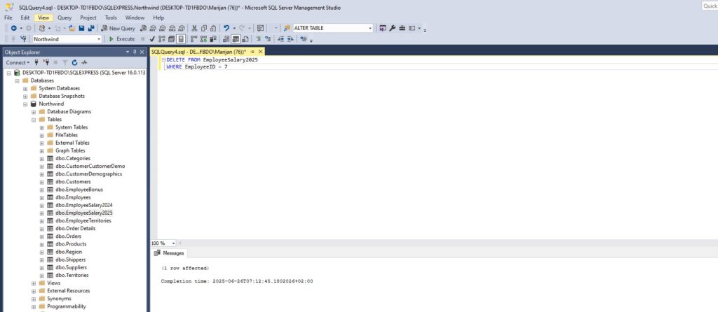 What is the DELETE command in SQL