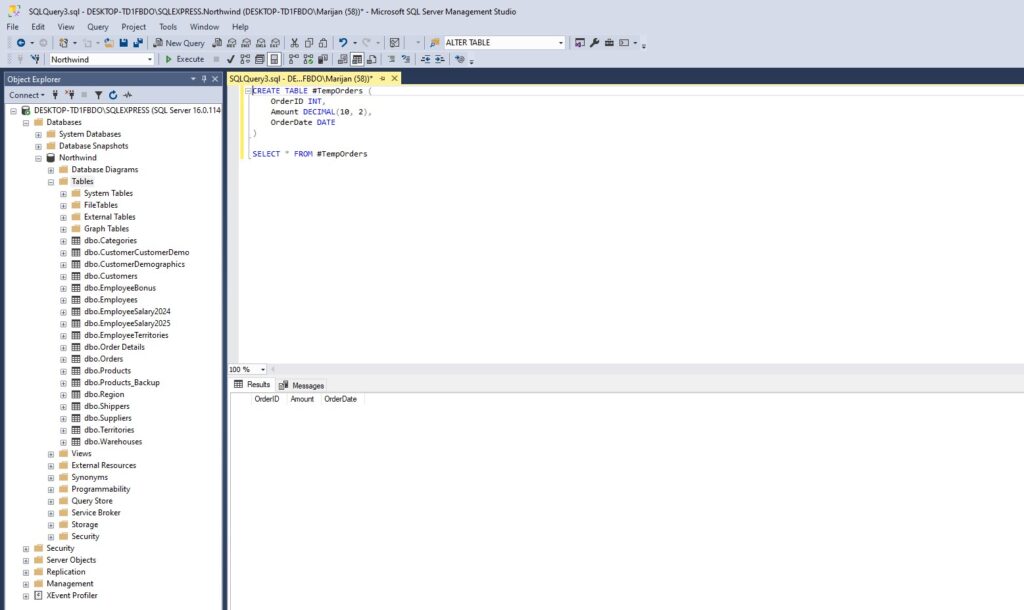 How to Create a Temp Table in SQL