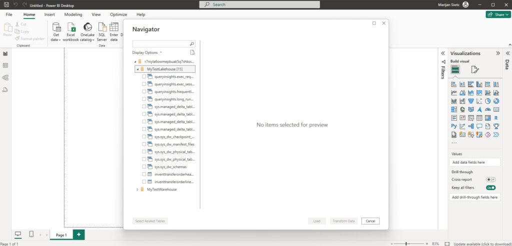 Microsoft Fabric Connect with Power BI Desktop