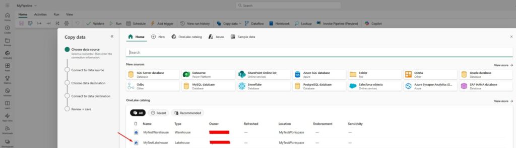 Microsoft Fabric Copy Data
