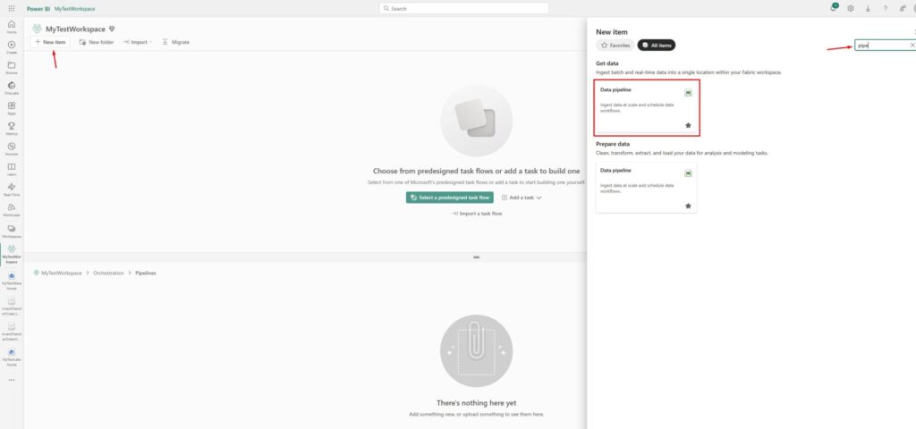 Microsoft Fabric Create Data Pipeline