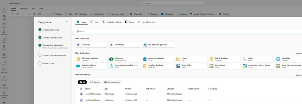 Microsoft Fabric Data Destination