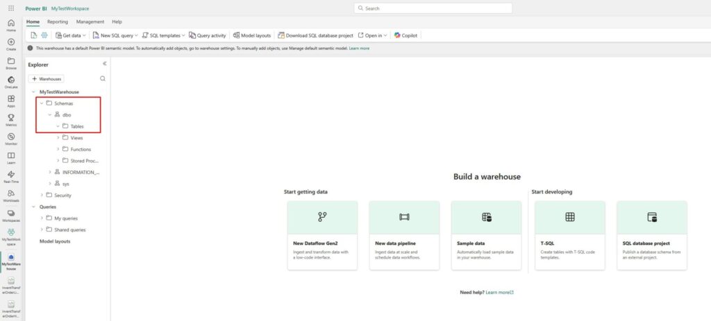 Microsoft Fabric Data Warehouse Tables