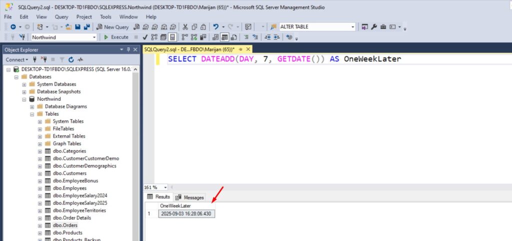 How to Add 7 Days to Date in SQL