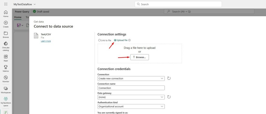 Microsoft Fabric Upload CSV File