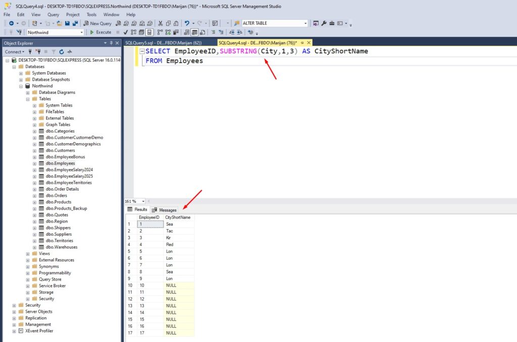 how do I use substring in sql