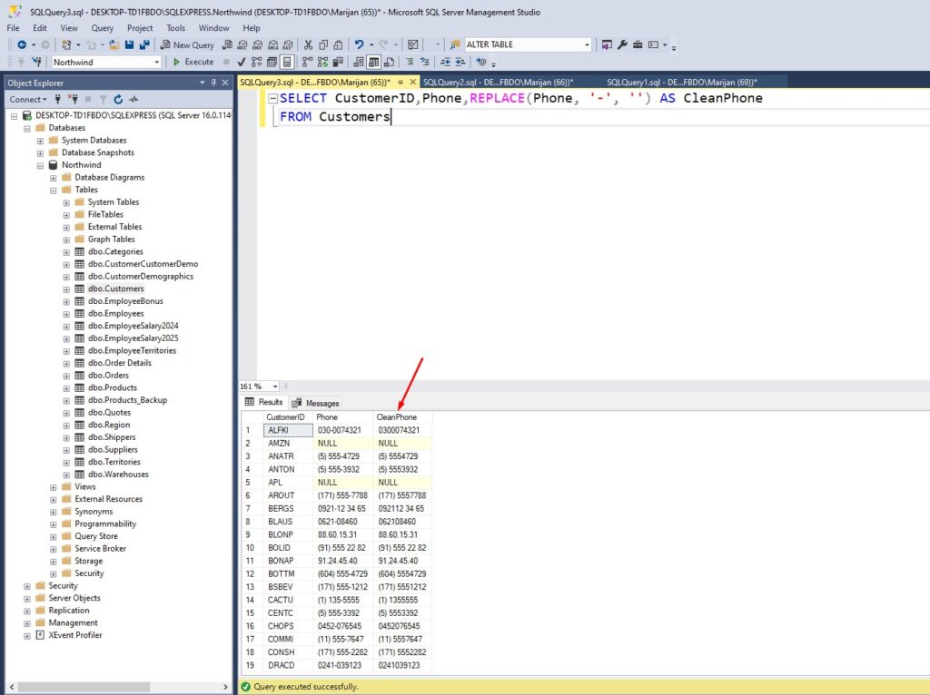 how to use replace in sql