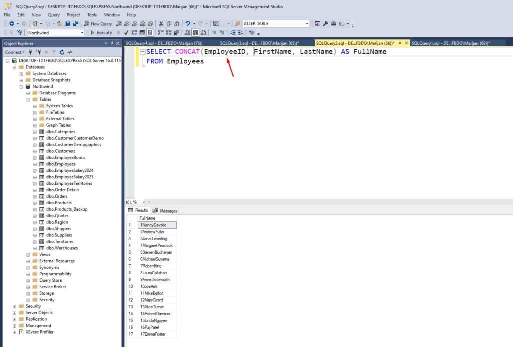 sql concat multiple columns
