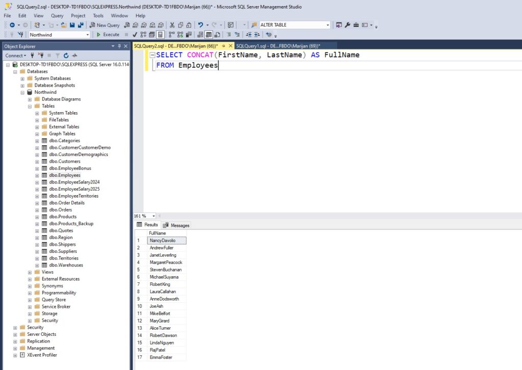 sql concat two columns