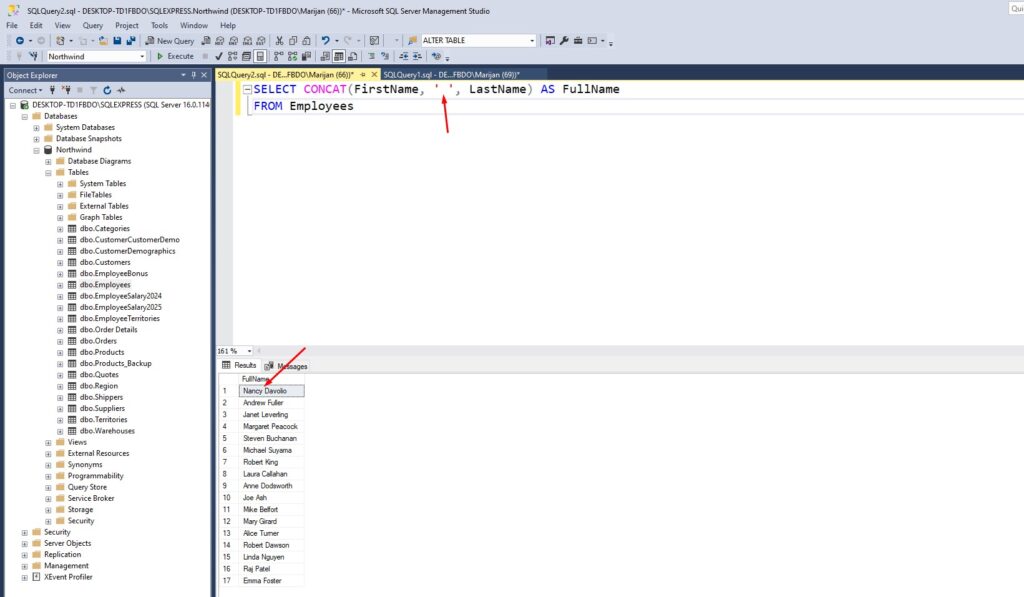sql concat with separator