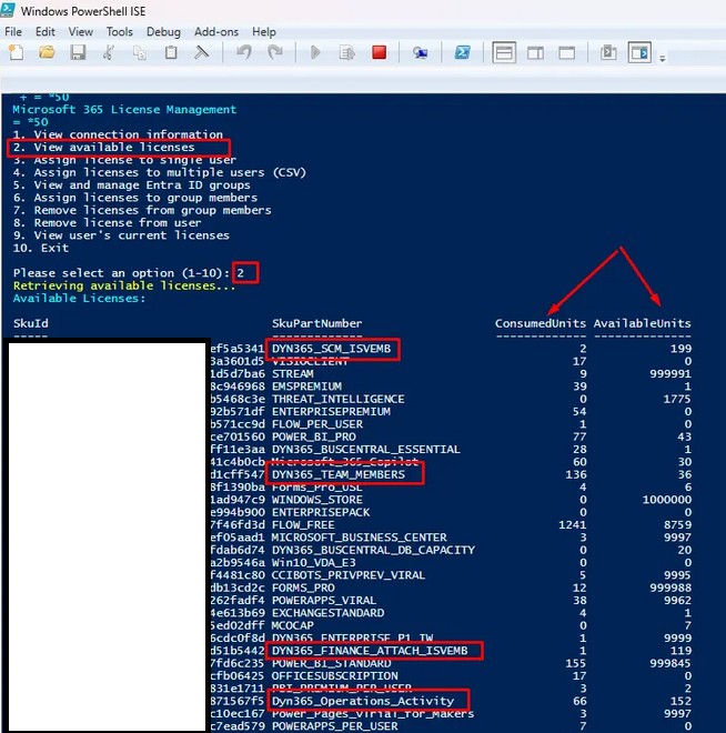 D365 Available Licenses