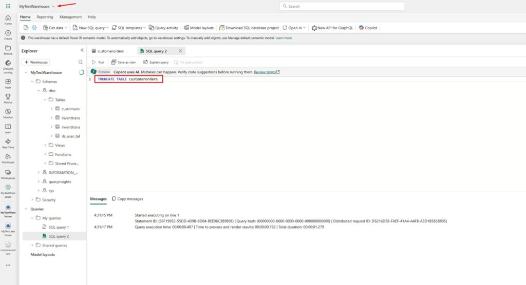 How to Truncate Tables in Microsoft Fabric Data Warehouse