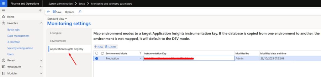 Application Insights Registry
