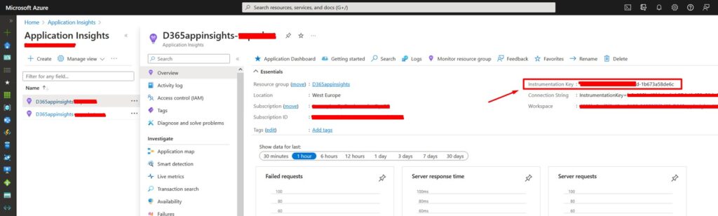Azure Instrumentation Key