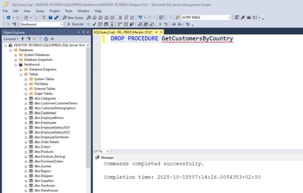 How to Delete a Stored Procedure in SQL Server