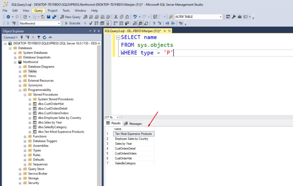 SQL Views Stored Procedures