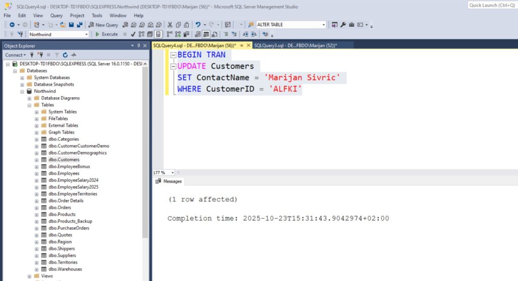 Transaction Handling in SQL Server