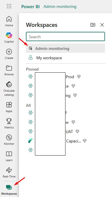 Admin Monitoring Workspace