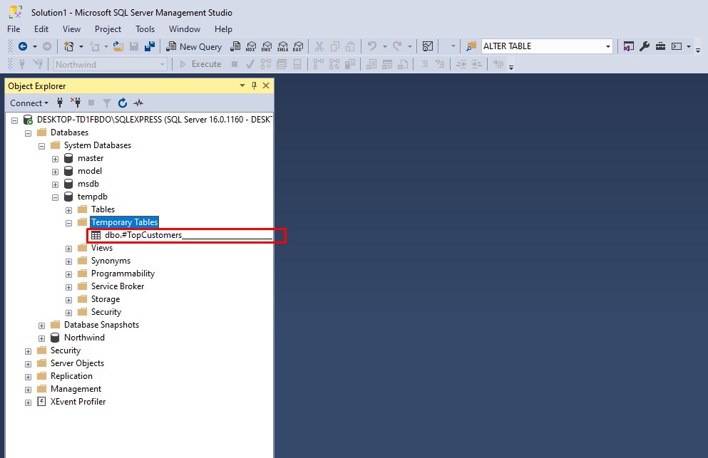 Where are Temporary Tables Stored in SQL Server